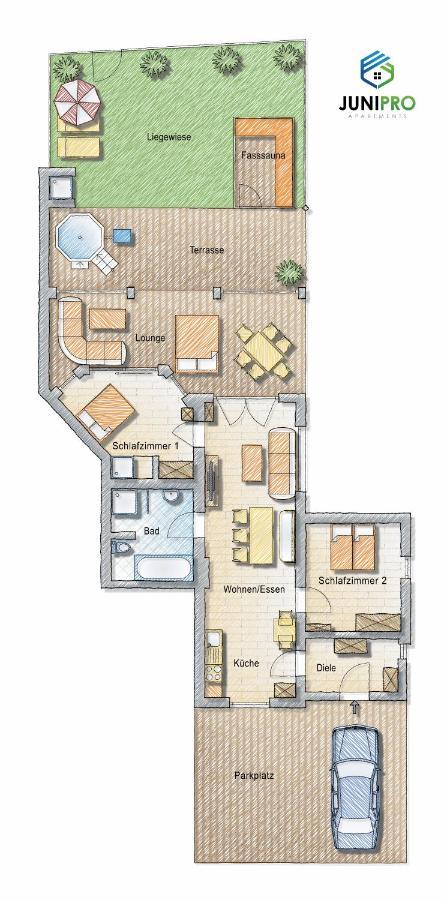 בוסן-אקלהאוזן Junipro Luxury Apartments מראה חיצוני תמונה
